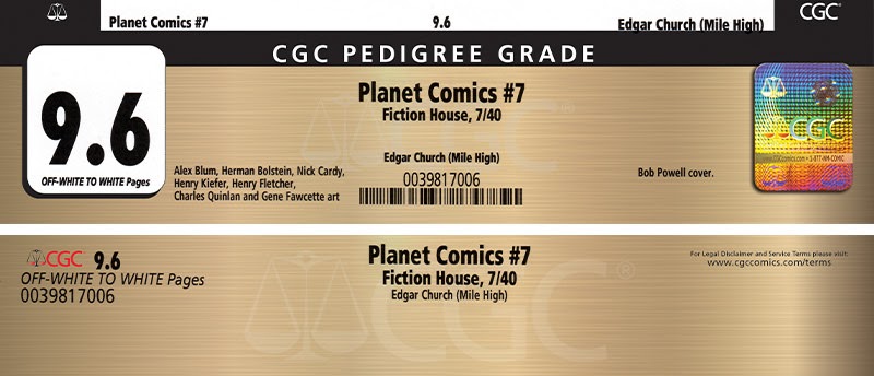 CGC Pedigree Label (Gold)
