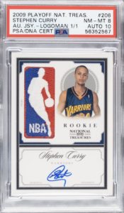 2009-10 Panini National Treasures Stephen Curry Logoman Autograph Rookie Card #206