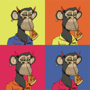 Bored Apes with the Bored Pizza trait