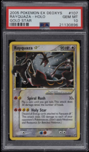 2005 Pokémon Ex Deoxys Gold Star Holo Rayquaza #107 — $45,100