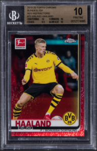 2019-20 Topps Chrome Bundesliga Red Refractors Erling Haaland Rookie Card #72