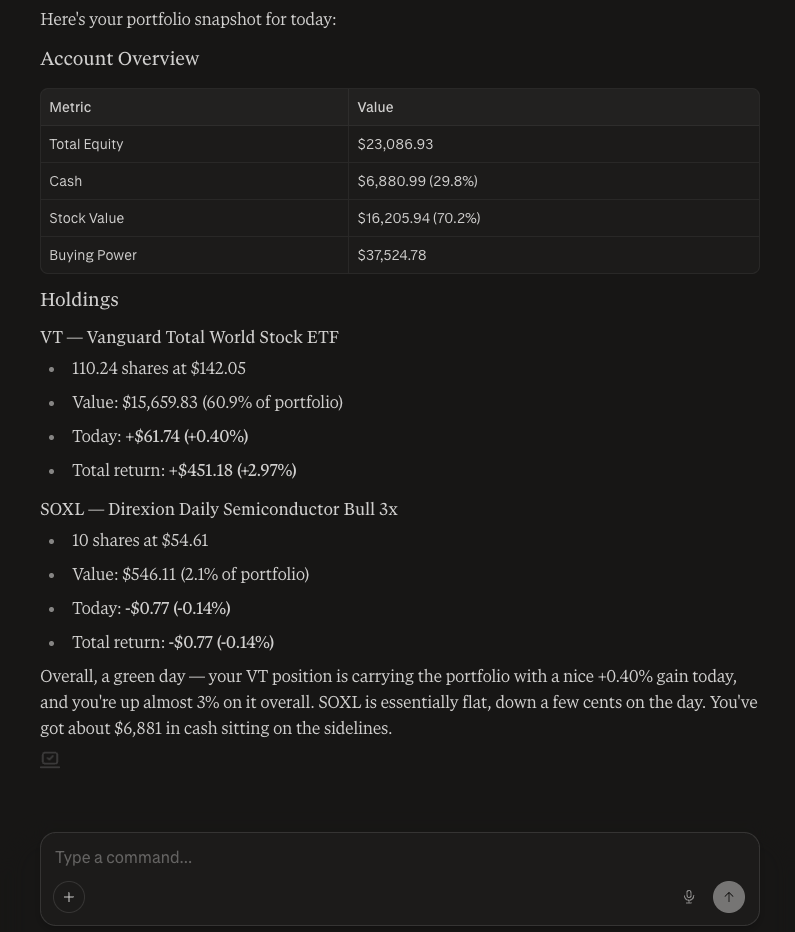 Portfolio Snapshot Of A Perplexity Computer