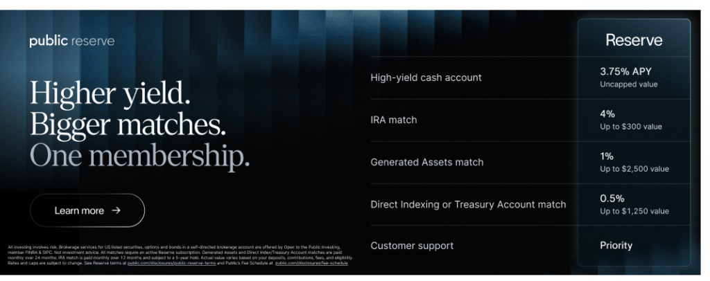 Public Reserve Benefits Banner